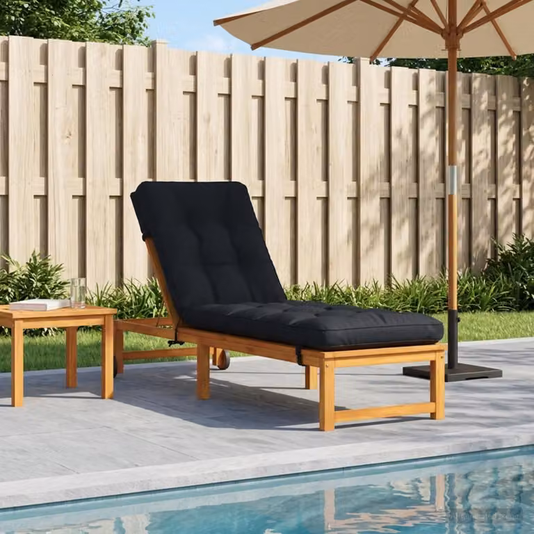 Cuscino per lettino vidaXL VIANEN in poliestere con rivestimento rimovibile e resistente ai raggi UV, Blu o Nero