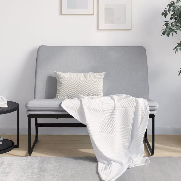 Panca moderna vidaXL in tessuto grigio con struttura in metallo e MDF L: 100 cm, P: 75 cm, H: 76 cm