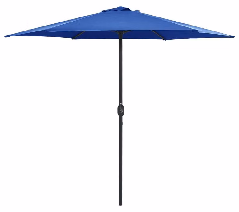 Ombrellone azzurro intenso, dimensioni 270 x 246 cm, con palo in alluminio