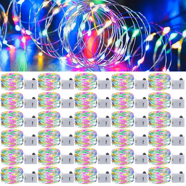 Catena luminosa a LED, 30 luci, 2 metri, 20 LED, multicolore, 3 modalità