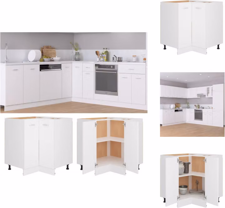 vidaXL Base ad angolo bianca 75,5x75,5x80,5 cm materiale legno - Mobili da cucina