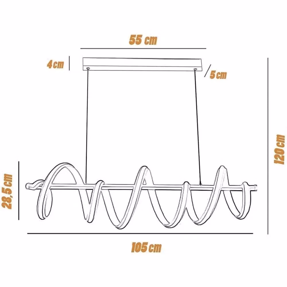 Lampadario a sospensione LED Trade Shop Twist Bianco con tecnologia CCT 3000K-6500K, 60W, Altezza regolabile – 2