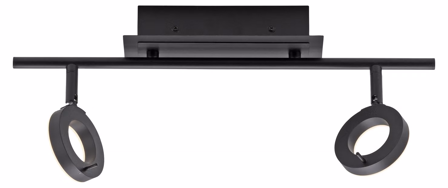 Faretto LED - Antracite - Bianco - Acrilico - Acciaio - 2 fiamme - L 50 cm