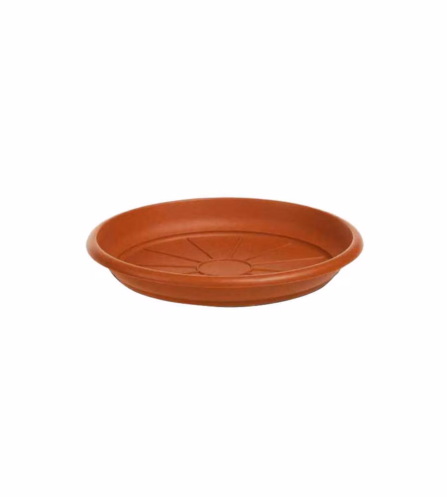 Sottovaso tondo Stefanplast in plastica color terracotta, diametro: 22 cm – 1