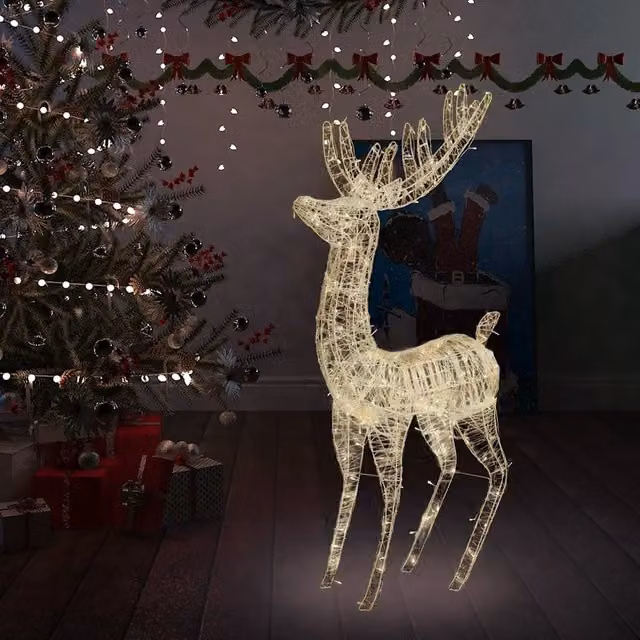 Renna di Natale XXL in Acrilico 250 LED 180 cm Bianco Caldo 329785