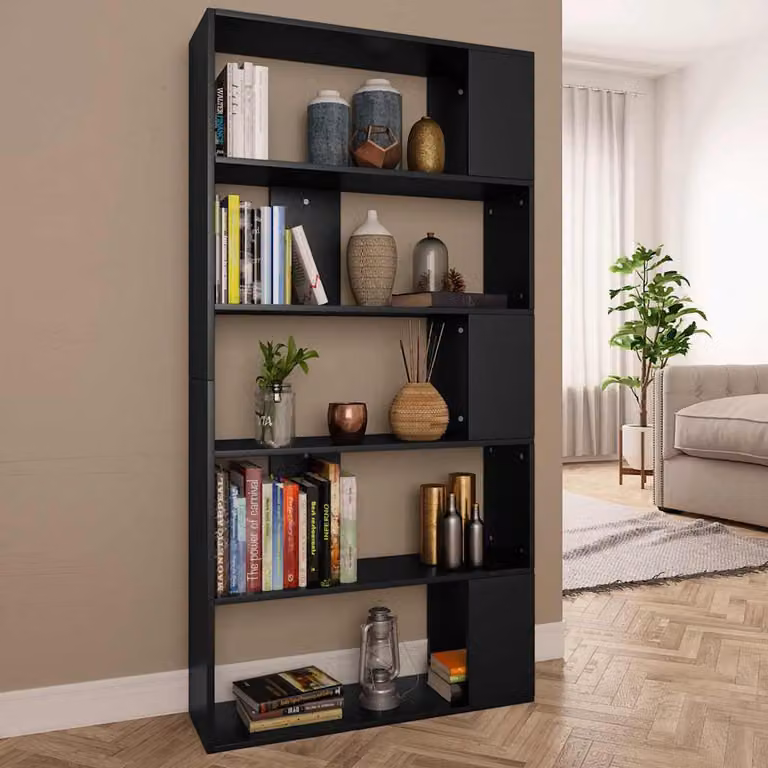 Libreria/Divisorio vidaXL Nero in Legno MDF L: 80 cm, P: 24 cm, H: 159 cm