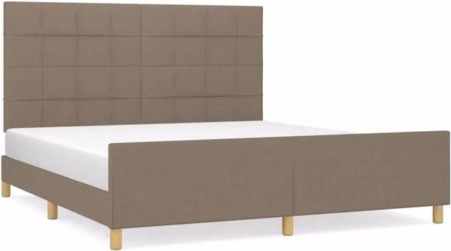 Letto matrimoniale | Letto per adulti | Giroletto senza Materasso Tortora 180x200 cm in Tessuto