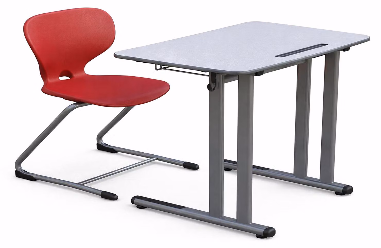 Panca scolastica minimalista con sedia: moderna, robusta e compatta, per la scuola