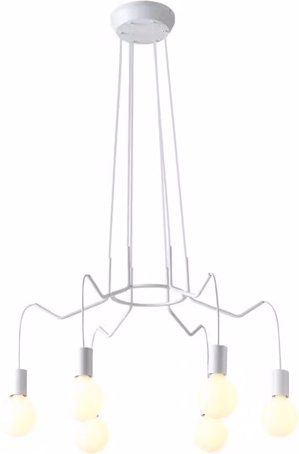 Lampadario a sospensione Candellux 36-71026 bianco in metallo con 6 lampadine E27, altezza regolabile