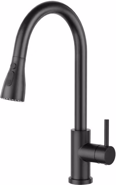 Creazione di alta pressione di rubinetto cucina, rubinetto cucina con 3 funzioni doccia, rubinetto cucina miscelatore estraibile, rubinetto cucina cucina 360° girabile, miscelatore a un giro di manopola in acciaio inossidabile, nero lucido