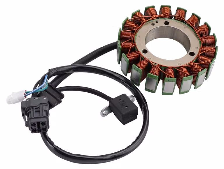 Alternatore magnetico, diametro interno 54 mm, diametro esterno 115 mm, 18 poli, 5 fili, 2 connettori