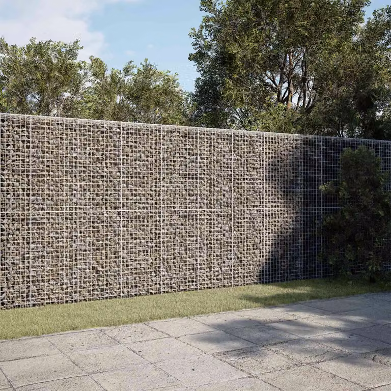 vidaXL Gabione con filo da 5 mm e rete da 5x5 cm 600x30x200 cm