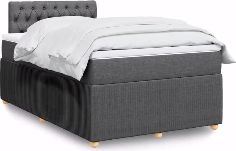 Maison Exclusive - Letto boxspring con materasso grigio scuro 120x200 cm tessuto