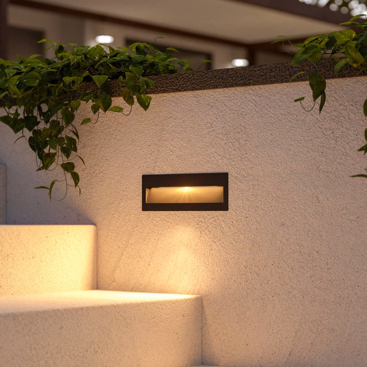 Lucande applique a LED da incasso Loya, 23 x 8 cm, grigio, IP54 Loya, Nero, Alluminio, Moderno, Applique da esterni