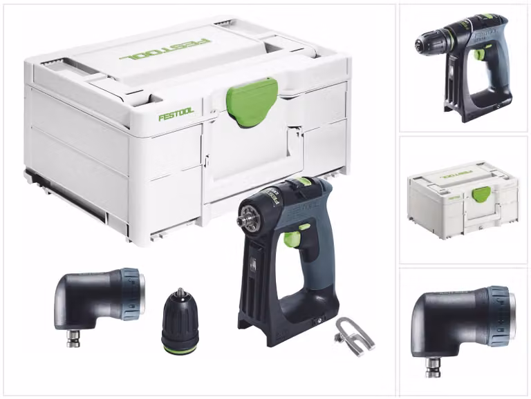 Trapano avvitatore a batteria Festool CXS 18-Basic 18 V 40 Nm brushless + attacco angolare + systainer - senza batteria, senza caricabatteria