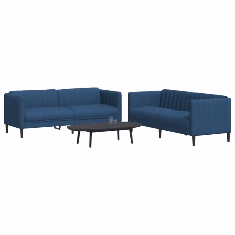 Maison Exclusive - Set divano a 2 posti in tessuto blu