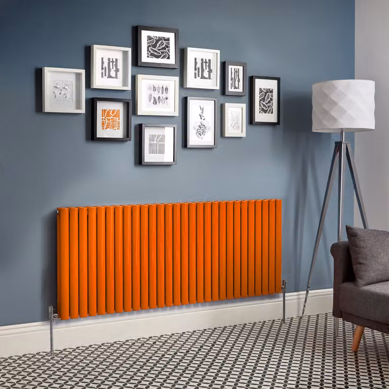 Radiatore di Design Orizzontale  Arancione (Sunset Arancione) -  635mm x 1652mm  - Pannello Doppio  - Revive