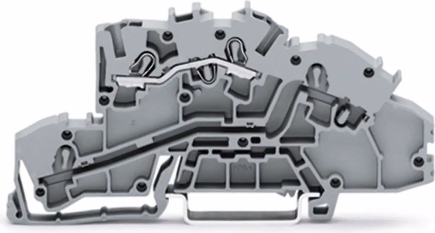 Morsetto da installazione Wago L 4 mm², grigio, confezione da 50 pezzi.