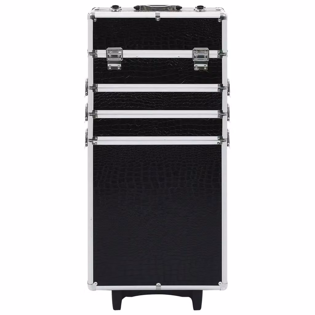 Valigia Trolley per Cosmetici in Alluminio Nero con Design Coccodrillo CFW6569812 L: 37,0 cm, P: 22,0 cm, H: 78,0 cm – 2