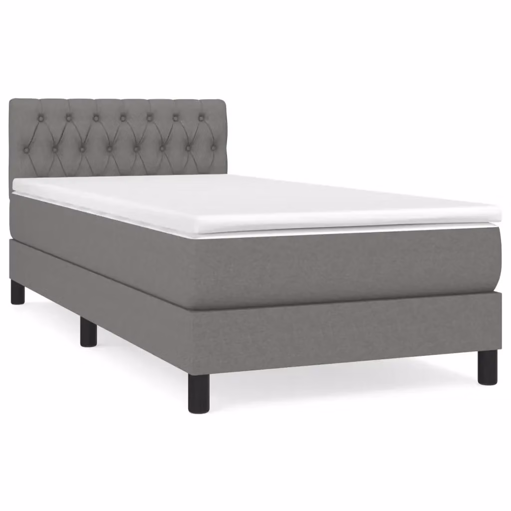 Letto Ibrido con Giroletto a Molle e Materasso vidaXL Grigio e Bianco L/P/H: 90 x 190 x 30 cm – 2