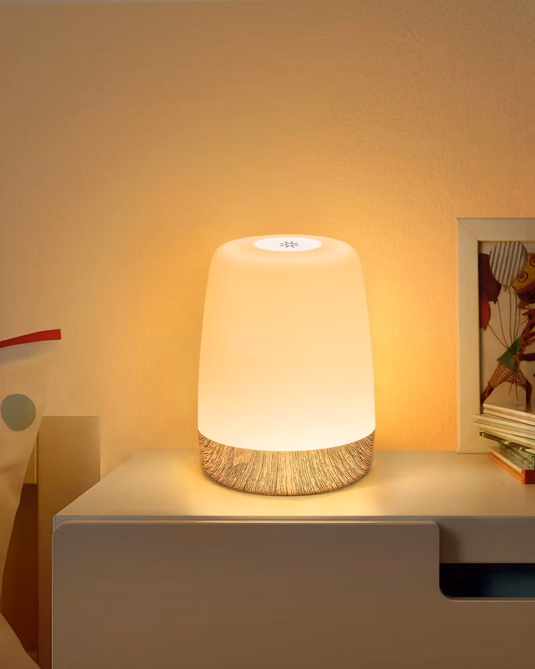 Lampada da comodino touch con dimmer, luce notturna per bambini, ideale per la camera da letto