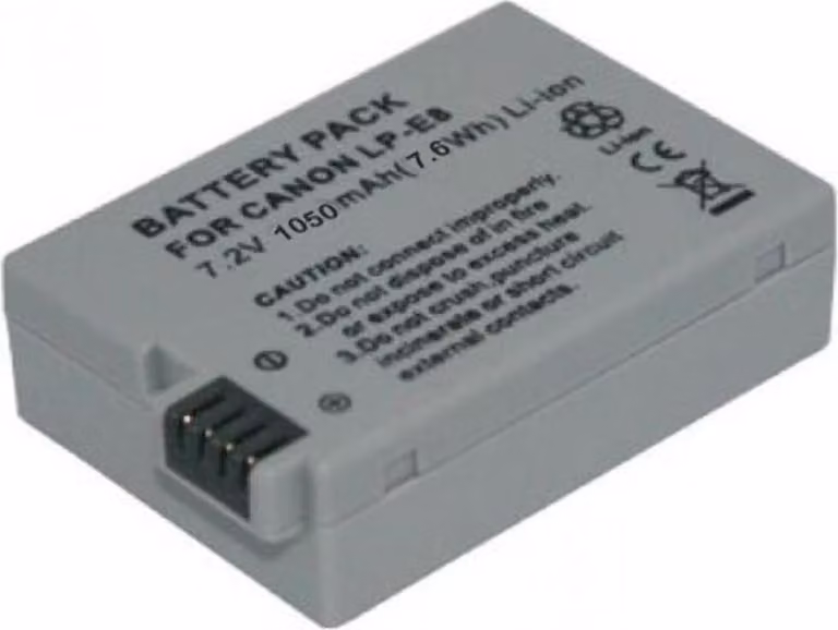 batteria ricaricabile da 1050 mAh per Canon EOS 550D, EOS 600D, EOS 650D, EOS Kiss X4