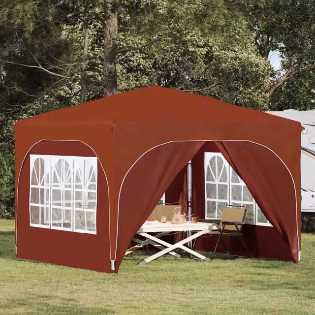 Gazebo a pop-up Design In per feste, colore Terracotta, L/P/H: 290 x 290 x 245 cm – 1