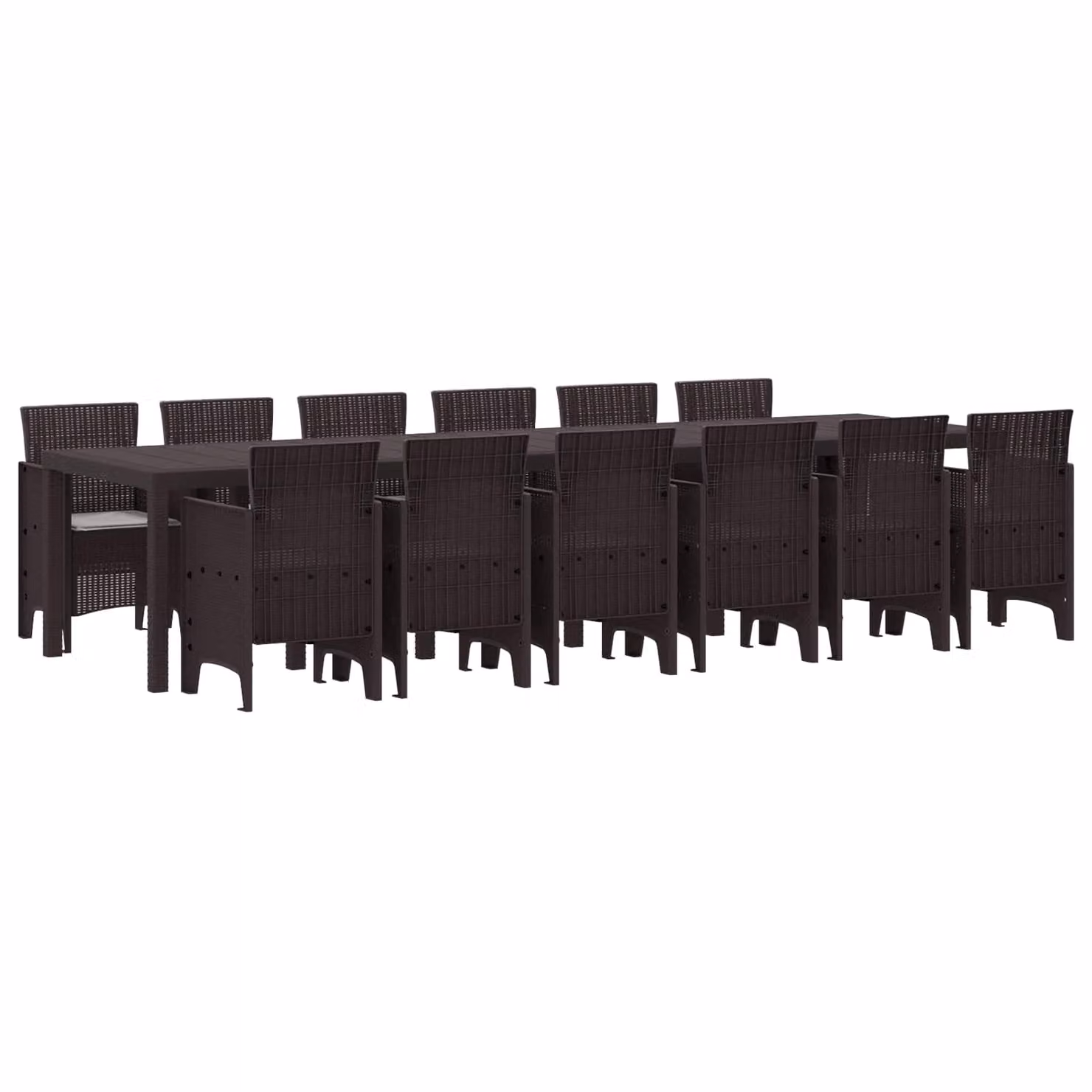 vidaXL Set da Pranzo per Giardino 13 pz Marrone Rattan Polt