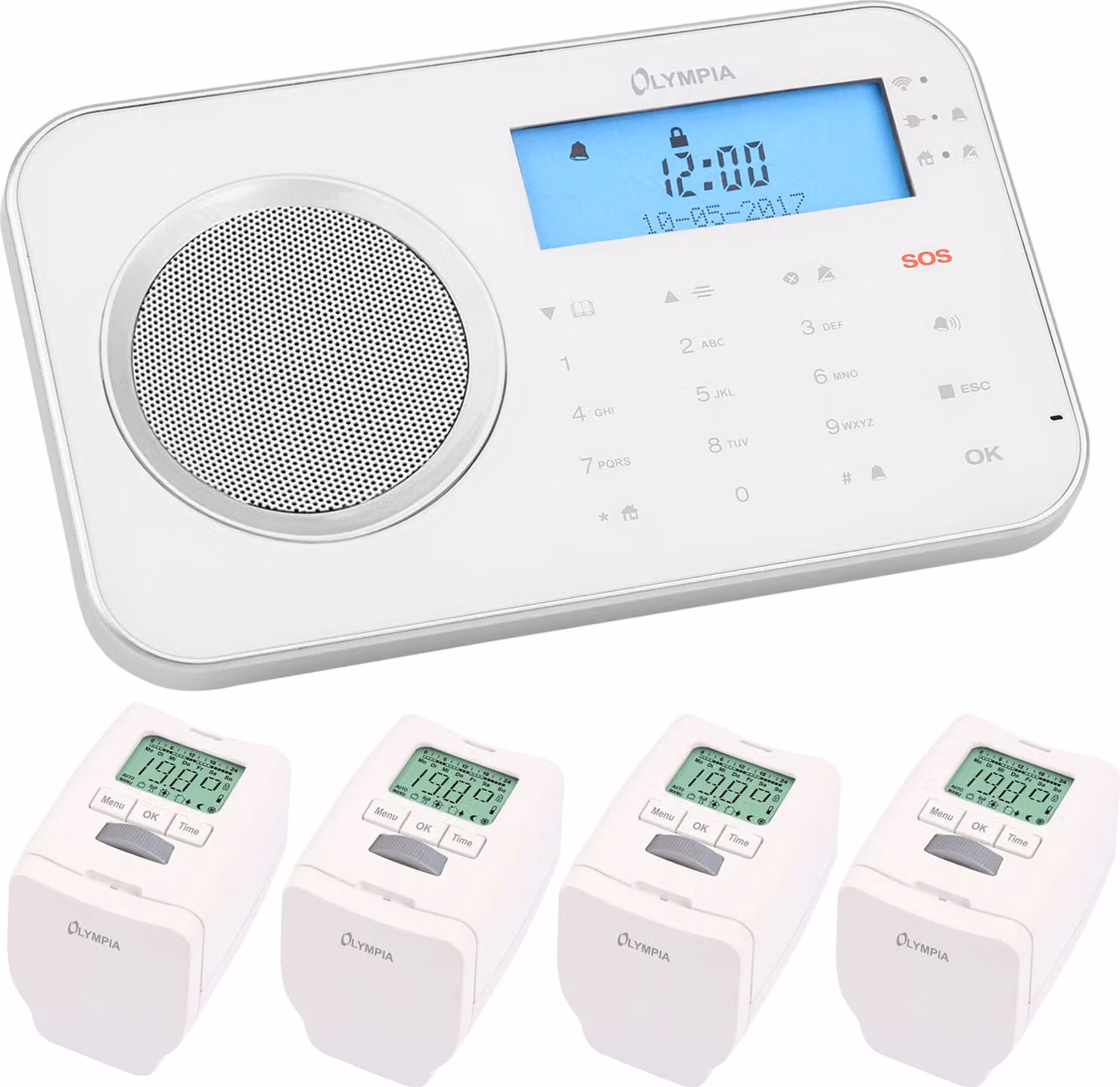 4 pezzi Set iniziale termostato per radiatori Smart Home Controllo riscaldamento App & WLAN