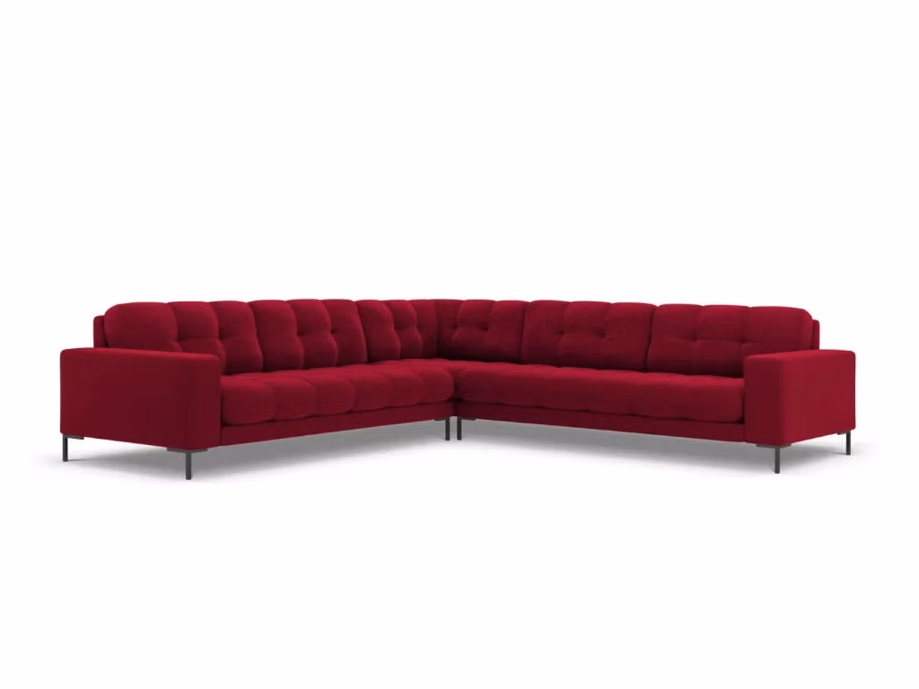 Divano angolare reversibile Bali Cosmopolitan Design in velluto rosso da 6 posti L/P/H: 256 x 93 x 75 cm – 2