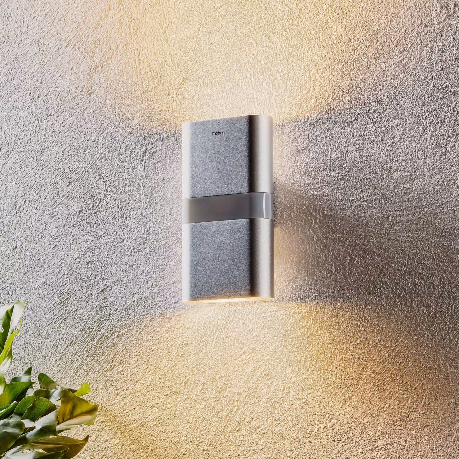 Theben theLeda D UD AL Interruttore a parete up/down con sensore PIR, Alluminio / Grigio / Zincato, Alluminio, Moderno
