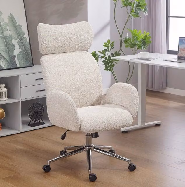 Sedia da ufficio 75x65x123 cm grigio chiaro – poggiatesta regolabile e reclinabile