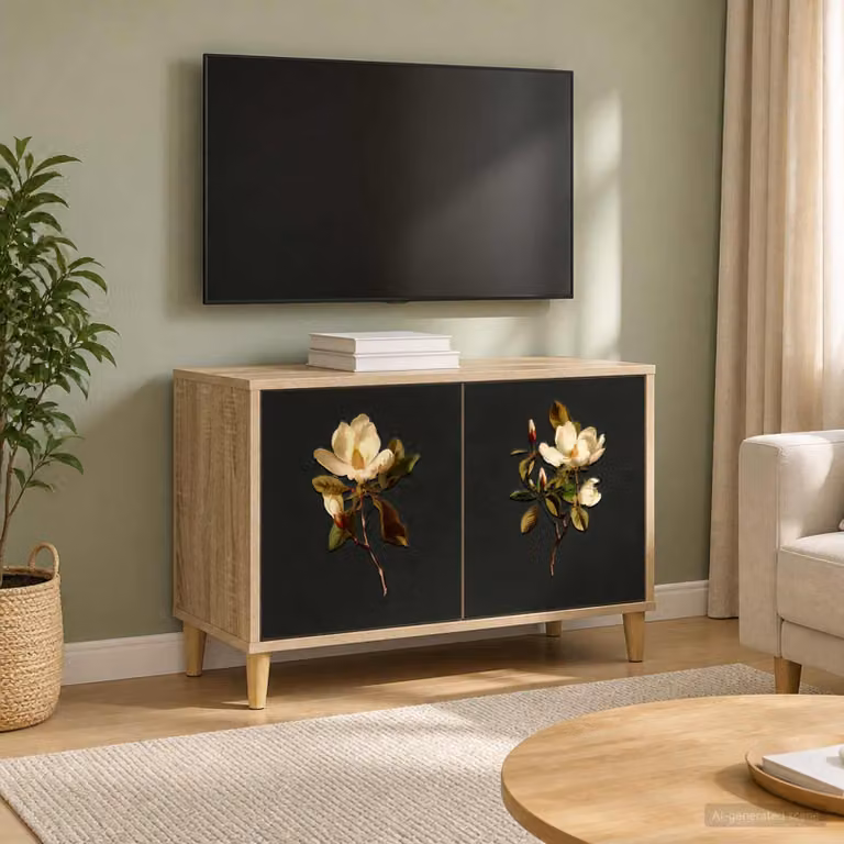 Mobile TV vidaXL BREMEN moderno in legno ingegnerizzato color Sonoma, L 69 cm x P 33 cm x H 50 cm