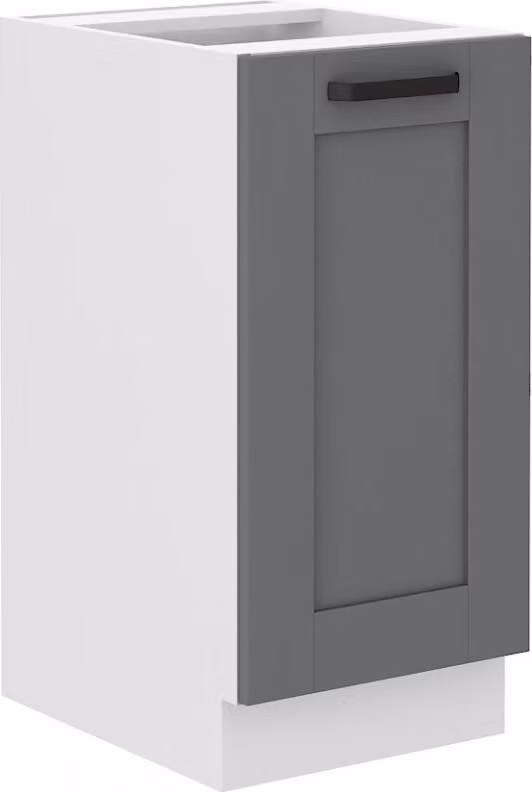 Armadietto inferiore ad anta singola LAILI - larghezza 40 cm, grigio / bianco