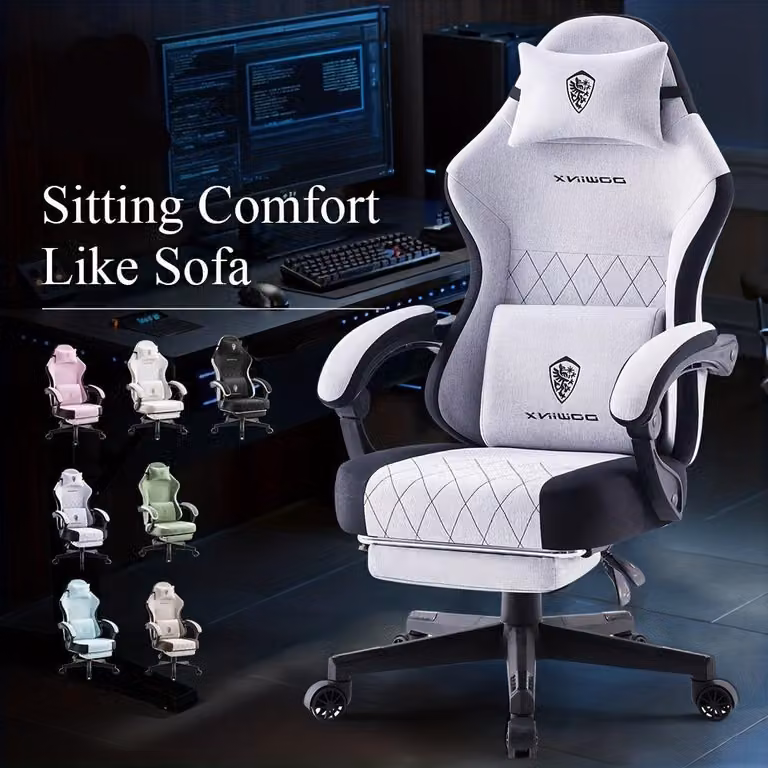 Sedia da gaming - Sedia da ufficio - Sedia per computer - Sedia da corsa - Sedia da gaming nera, grigia e verde
