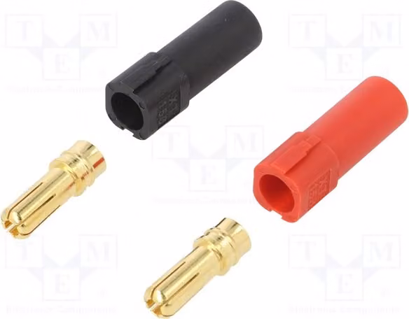1 connettore PIN: 2 per alimentazione CC, connettore XT150 maschio, saldato. Connettore XT150-M per corrente continua