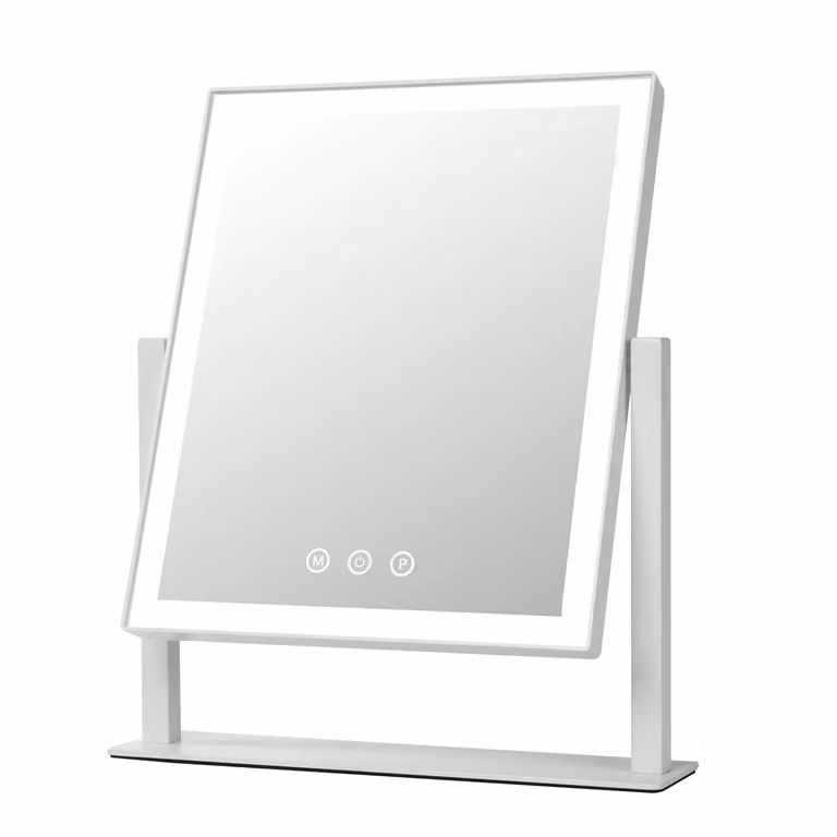 Specchio Luminoso da Tavolo DICTROLUX con 78 LED, Touch Dimmerabile, Colore Bianco, H 35 cm x L 30,5 cm x P 7 cm