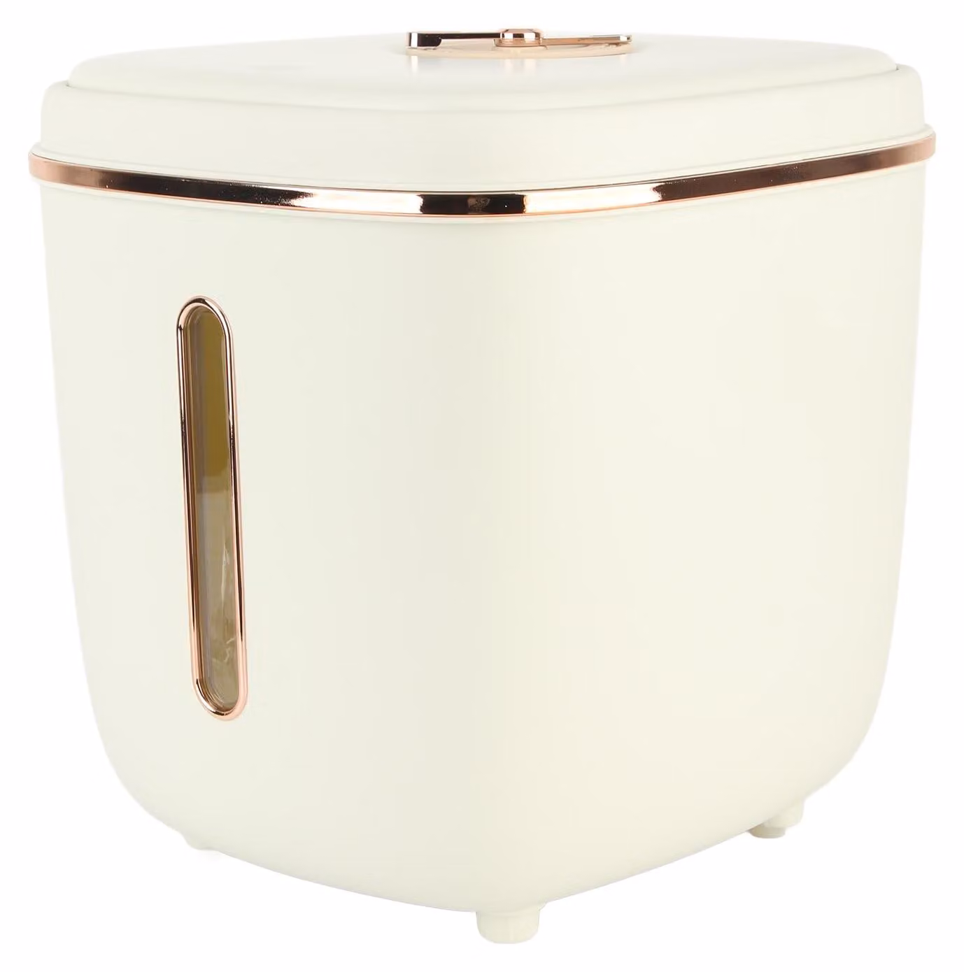 Contenitore per la conservazione del riso con cilindro graduato, grande capacità, contenitore ermetico a pressione per uso domestico, 24,3 lb, bianco