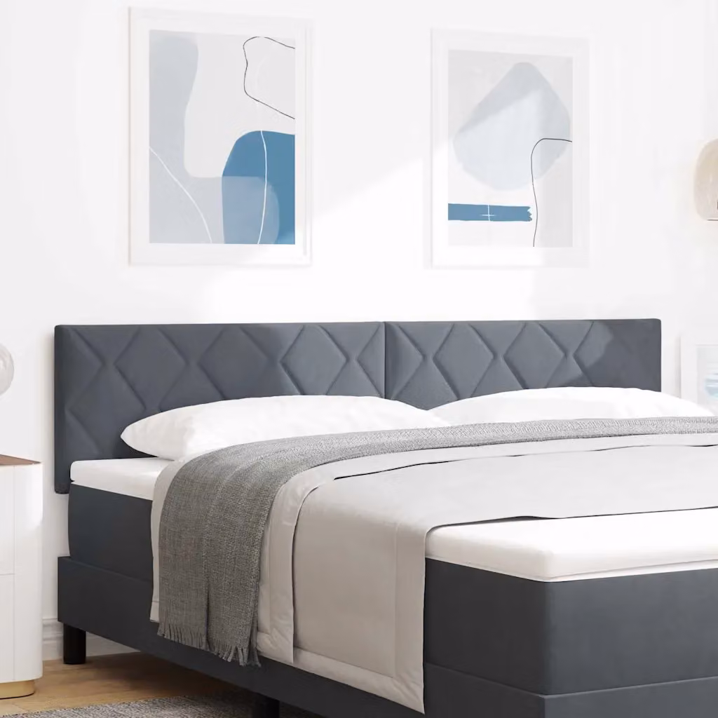 Testiera per letto vidaXL in velluto grigio scuro, larghezza 180 cm