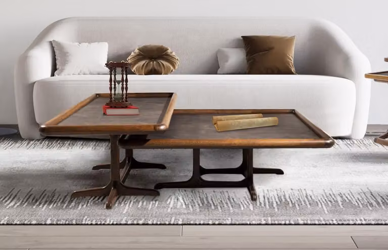 Schickes Set von 2x Quadratischen Couchtisch Set für Wohnzimmer Modern