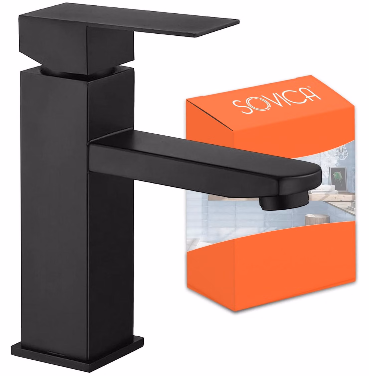 Miscelatore per lavabo nero opaco