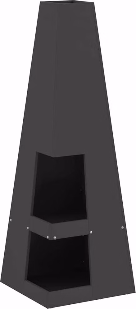 Focolare Nero 35 x 35 x 100 cm Acciaio