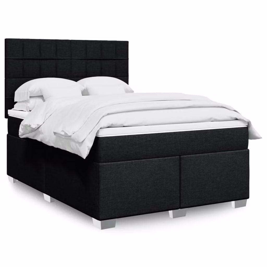 Maison Exclusive - Letto boxspring con materasso nero 140x190 cm Tessuto