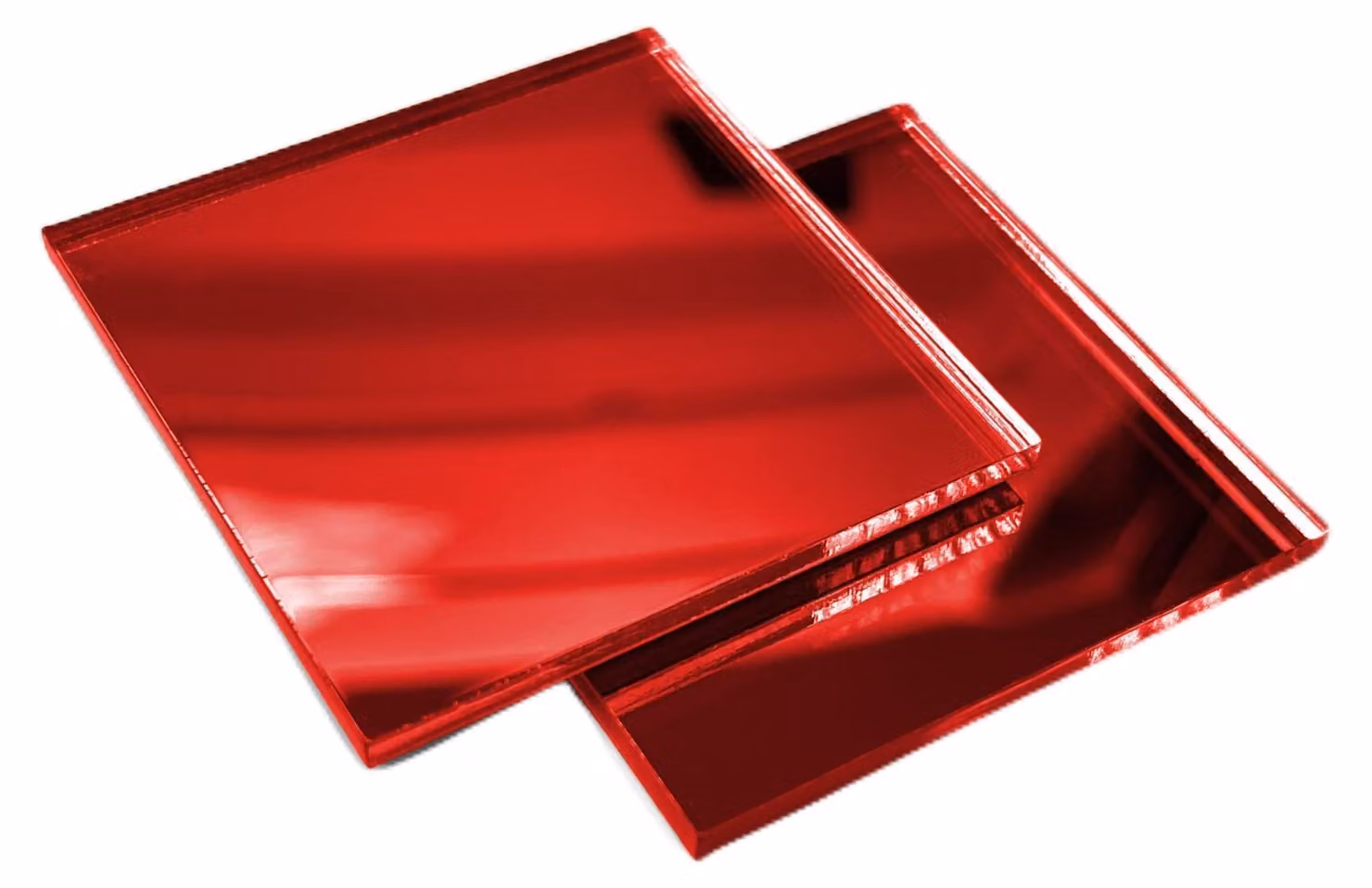 Set di 30 piccoli specchi quadrati - 30x30 mm - Specchi rossi