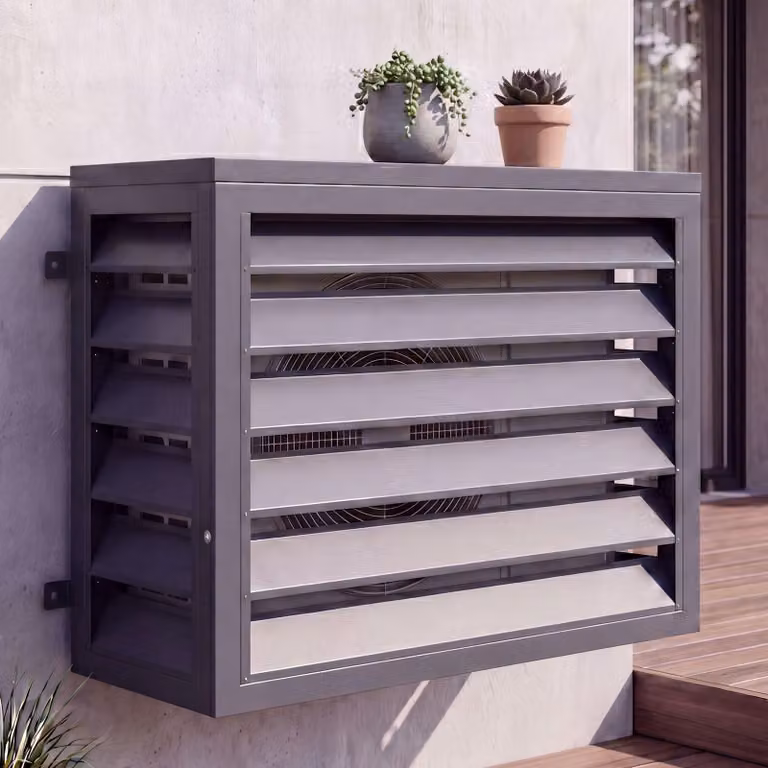 Copertura per impianto di climatizzazione/scambiatore di calore HWC-O43, copertura per griglia di protezione, metallo 73x97x38 cm ~ antracite
