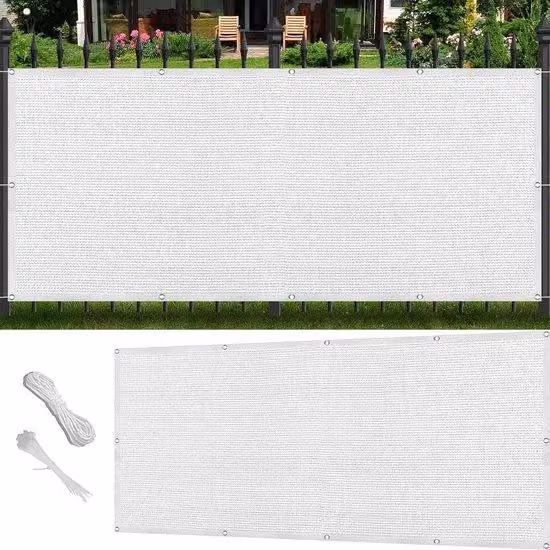 Telo ombreggiante per balcone - Lettino da esterno con protezione UV - 130x140 cm - Bianco