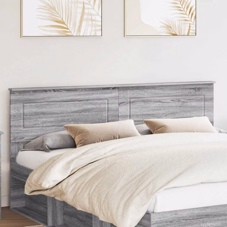 Testiera per letto moderna vidaXL in legno ingegnerizzato, colore grigio Sonoma