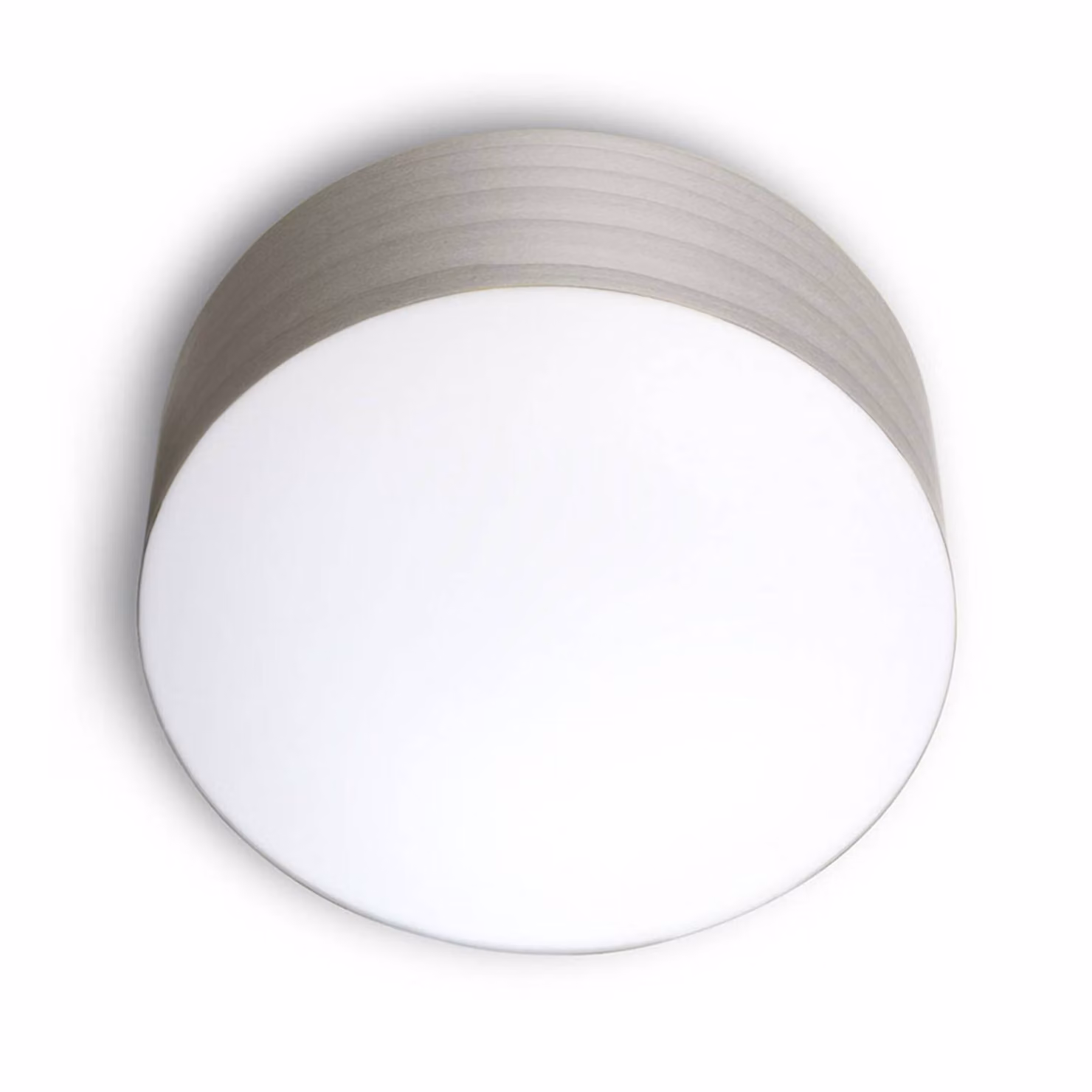 LZF LAMPS Plafoniera di design Gea, dimmerabile, Alluminio / Grigio / Zincato, Soggiorno / Sala da pranzo, Legno, Design, Plafoniera