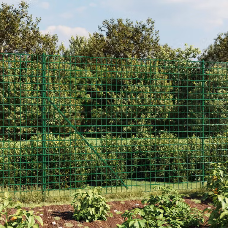 Recinzione Metallica con Flangia vidaXL in Acciaio Zincato Rivestito in PVC Verde 2 x 25 m