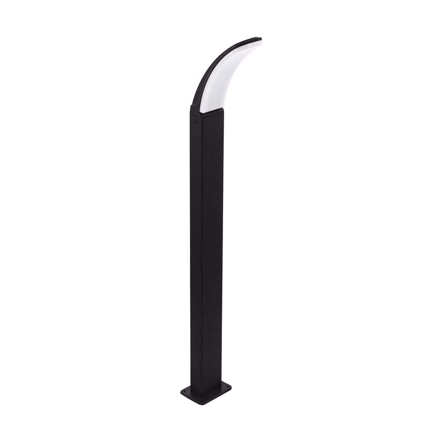 Paletto Esterno Contemporaneo Fiumicino Alluminio Nero Policarbonato Bianco Led